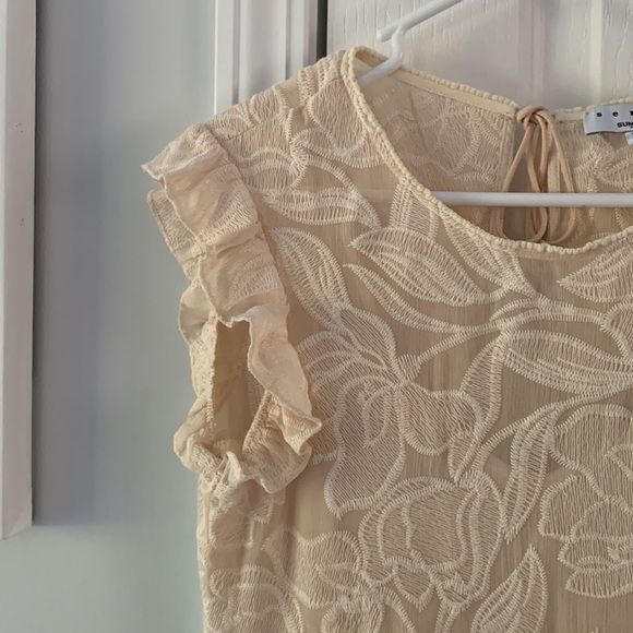 Suncoo Paris Serlie Robe Carry Lace Embroidered Dress Being Size T2/M ruffle - Picture 3 of 16